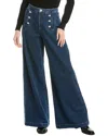 7 For All Mankind Marina High Rise Wide Leg Jeans In Cruise In Blue