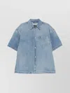 7 For All Mankind "mason Camp" Short Sleeves Shirt In Blue