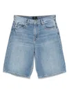 7 For All Mankind Denim Shorts With Belt Loops In Blue