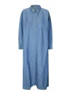 7 For All Mankind Long Denim Shirt Dress In Denim