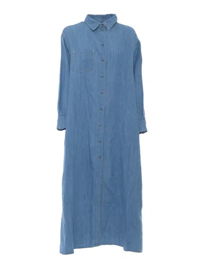7 FOR ALL MANKIND MAXI SHIRT DRESS ICY