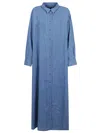 7 For All Mankind Long Denim Shirt Dress In Iyy