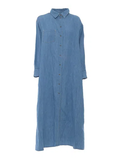 7 For All Mankind Maxi Shirt Dress With Button-down Front