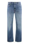 7 For All Mankind Medium Waist Modern Straight Jeans In Blue