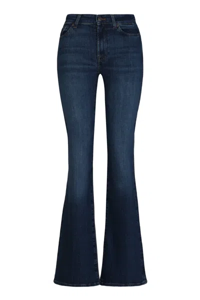 7 For All Mankind Medium-waist Bootcut Jeans In Blue