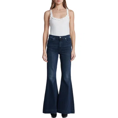 7 For All Mankind Megaflare Womens Faded Denim Flared Jeans