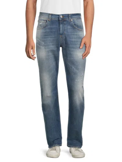 7 For All Mankind Men's Adrien High Rise Straight Leg Jeans In Blue