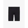 7 FOR ALL MANKIND 7 FOR ALL MANKIND MENS BLACK TRAVEL DOUBLE-KNIT MID-RISE STRETCH-WOVEN SHORTS