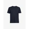 7 FOR ALL MANKIND 7 FOR ALL MANKIND MEN'S BLUE BRANDED-PATCH SHORT-SLEEVED STRETCH-LINEN JERSEY T-SHIRT
