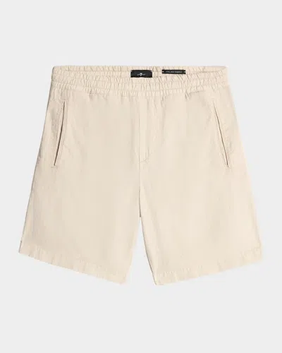 7 For All Mankind Men's Cotton-blend Jogger Shorts In Neutral