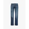 7 For All Mankind The Straight Sundance Straight Leg Jean In Dark Blue