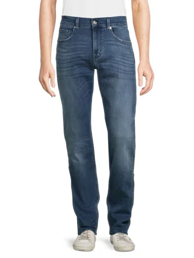 7 For All Mankind Men's High Rise Straight Jeans In Blue