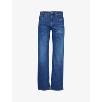 7 For All Mankind Mens Mid Blue Austyn Straight-leg Mid-rise Stretch-denim Jeans
