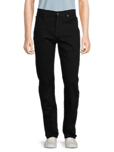 7 For All Mankind Men's Slimmy Squiggle High Rise Jeans In Black Onyx