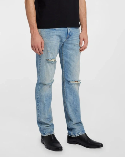 7 For All Mankind Men's Straight-leg Destroyed Jeans In Water