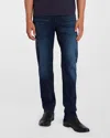 7 For All Mankind Straight Fit Jeans In Dark Blue In Dark Blue