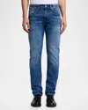 7 For All Mankind Faded Tapered Denim Jeans In Auster