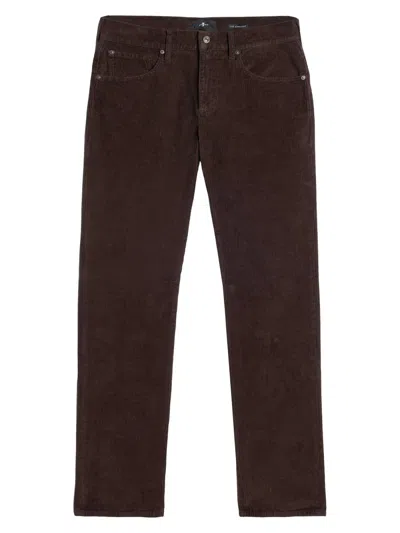 7 For All Mankind Men's Stretch-cotton Corduroy Straight-leg Pants In Burgundy