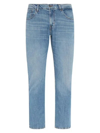 7 For All Mankind Men's The Straight Mid-rise Jeans In Blue