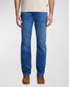 7 For All Mankind Standard Luxe Performance Regular-fit Straight-leg Stretch-denim Jeans In Pitch