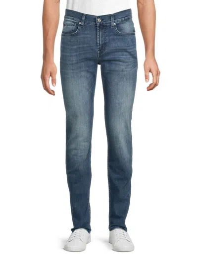 7 For All Mankind Men's Whiskered Slim Fit Jeans In Purple