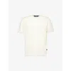 7 FOR ALL MANKIND 7 FOR ALL MANKIND MEN'S WHITE BRANDED-PATCH SHORT-SLEEVED STRETCH-LINEN JERSEY T-SHIRT