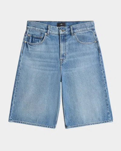 7 FOR ALL MANKIND MEN'S WIDE-LEG JEAN SHORTS