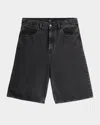 7 For All Mankind Men's Wide-leg Jean Shorts In Black