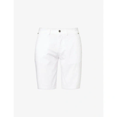 7 For All Mankind Mens White Perfect Regular-fit Stretch-cotton Chino Shorts