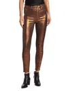 7 For All Mankind Metallic Coated Jeans In Bronze In Gold