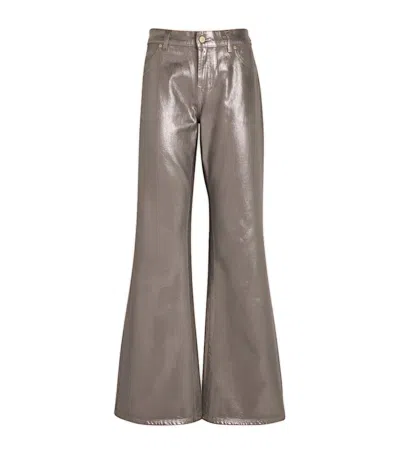 7 For All Mankind Metallic Spencer Flared Jeans In Multi
