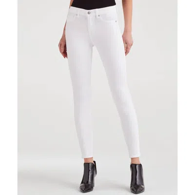 7 For All Mankind Mid Rise Ankle Skinny Jean In Clean White