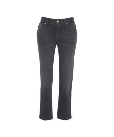 7 For All Mankind Mid-rise Black Skinny Jeans