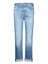 7 For All Mankind Relaxed Skinny Groovy Blue Jeans In Blue