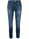 7 For All Mankind Low-rise Cropped Jeans In Blue
