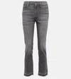 7 For All Mankind Mid-rise Cropped Straight Jeans In Soho Grey