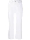 7 For All Mankind Mid-rise Cropped Trousers In Weiss