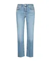 7 For All Mankind Mid-rise Jeans With A Straight Cut To The Ankle In Blue
