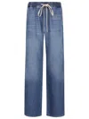 7 For All Mankind Wide Leg Denim Trousers With Elastic Band In Blue