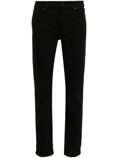 7 For All Mankind Mid Rise Relaxed Skinny Jeans Clothing In Black