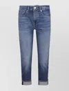 7 For All Mankind Mid-rise Skinny Cropped Denim Trousers In Blue