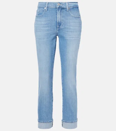 7 For All Mankind Mid-rise Skinny Jeans In Bloom