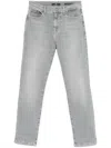 7 For All Mankind Mid-rise Skinny Jeans In Grey