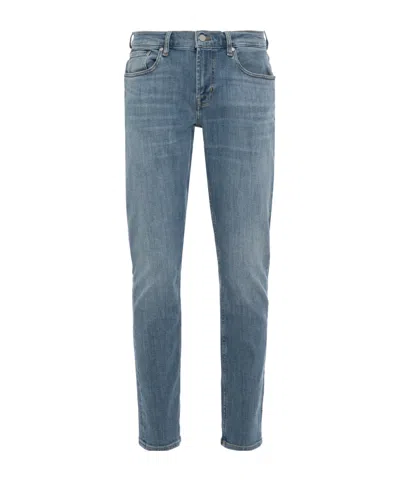 7 For All Mankind Mid-rise Slim-fit Jeans In Blue
