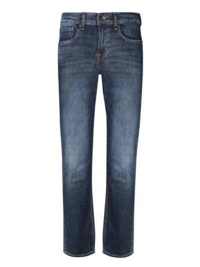 7 For All Mankind Mid-rise Slim Jeans In Black