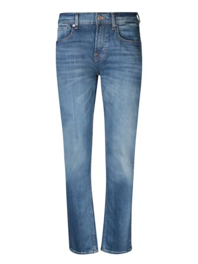 7 For All Mankind Mid-rise Slim Jeans In Blue