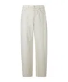 7 For All Mankind Twisted Bonnie Barrel-leg Jeans In White