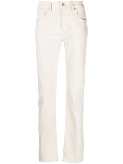 7 For All Mankind Mid-rise Straight-leg Jeans In Neutrals