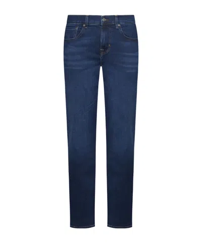 7 For All Mankind Mid-rise Tapered-leg Jeans In Blue