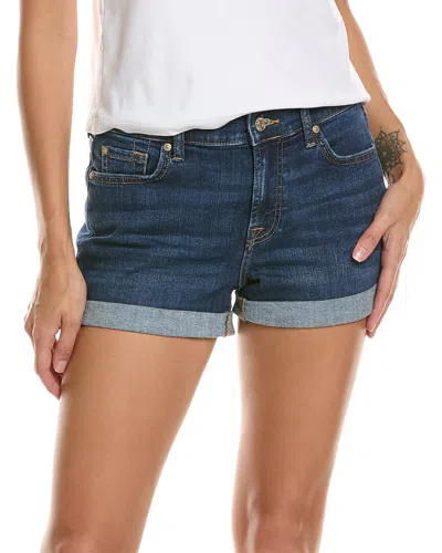 7 For All Mankind Mid Roll Opal Short In Multi